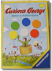 Cover of Curious George Balloon game picture. BHQ - the most complete collection of balloon info on the web.