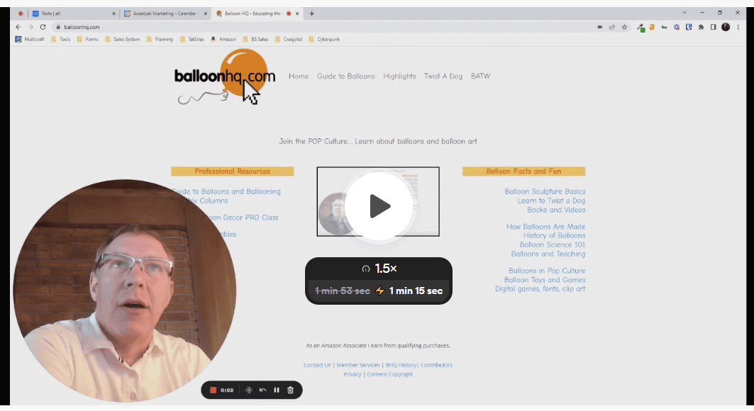picture of jeff in front of the balloon hq website giving an update on the expected features coming to the website